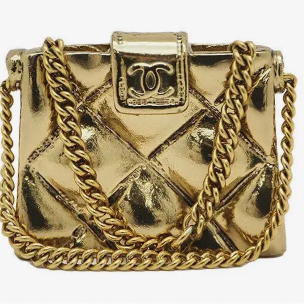 Vintage Chanel Matelasse Handbag Brooch